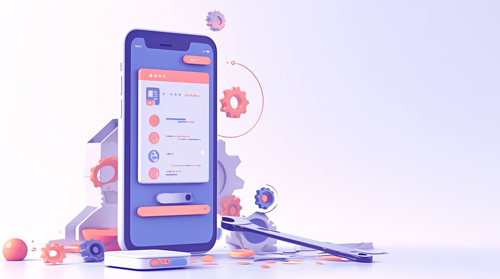 Экран телефона с адаптивным мобильным дизайном в 3D стиле Экран телефона с адаптивным мобильным дизайном в 3D стиле